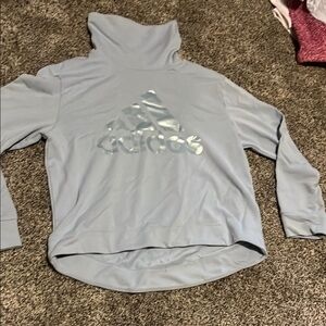 Adidas Silver Logo High-Collar Hoodie